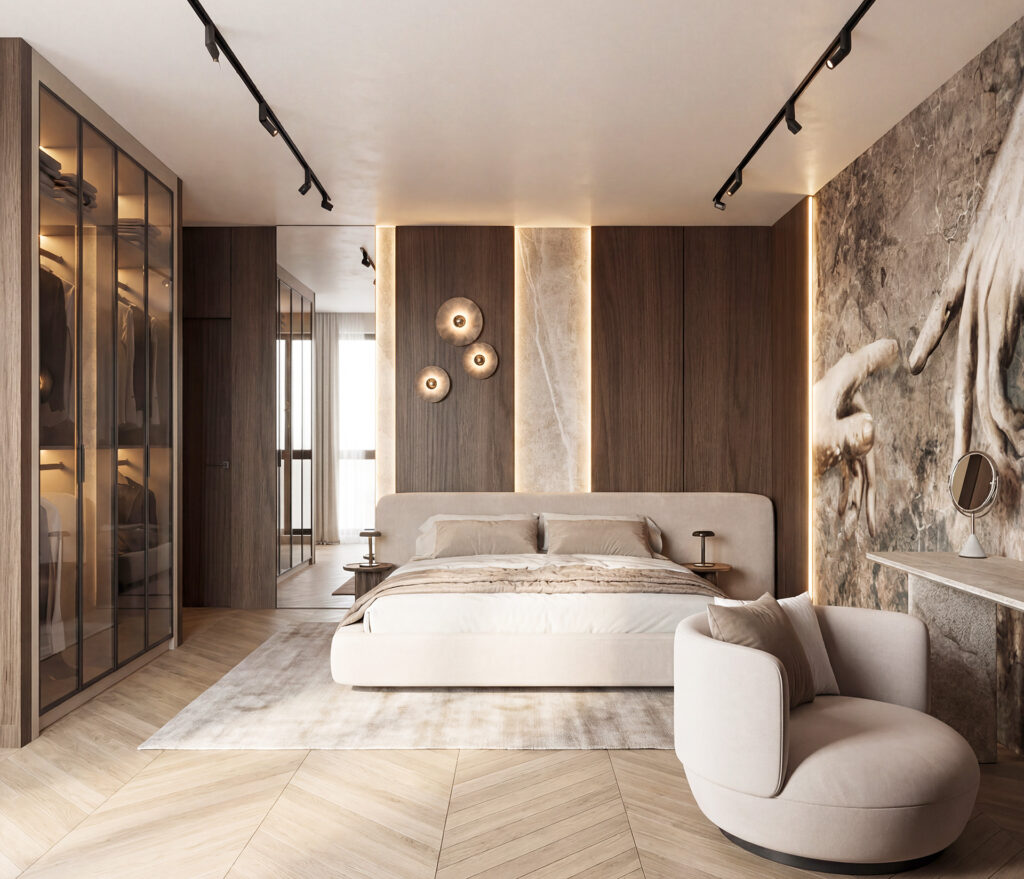 Wnętrze sypialni.